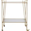 Servierwagen 87,5 cm x 69,5 cm x 35 cm Goldfarben