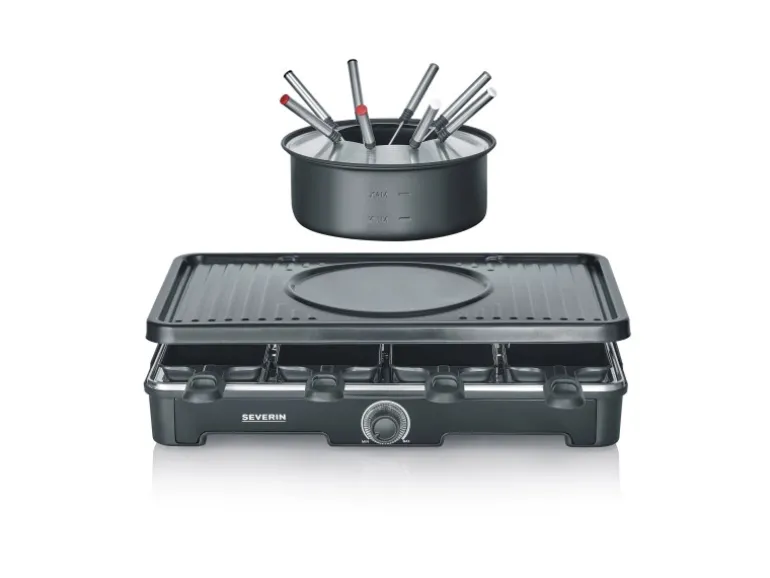 Severin Raclette-Fondue Kombination RG 2347 mit Grillplatte 1.400 W