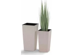 Siena Garden Pflanzgefäß Eco Nizza Weiß 30x30x57,0 cm