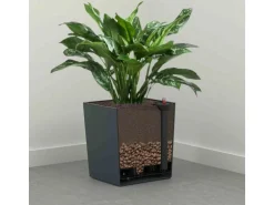 Siena Garden Pflanzgefäß Modern Biron Graphit 40x40x41,5 cm