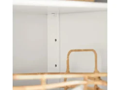 SoBuy Badezimmerschrank Sideboard mit Schublade und Lamellentüren 60x87x35cm Weiß FRG238-W