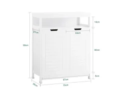 SoBuy Badkommode Kommode Sideboard Flurschrank Badezimmerschrank Weiß BZR121-W