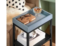 SoBuy Beistelltisch Satztisch Couchtisch mit Rollen Stapelbar Grün FBT145-GR