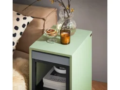 SoBuy Beistelltisch Satztisch Couchtisch mit Rollen Stapelbar Grün FBT145-GR