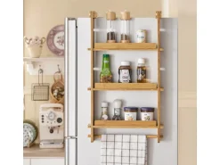 SoBuy Hängeregal für Kühlschrank Gewürzregal mit 3 Verstellbaren Ablagen KCR03-N