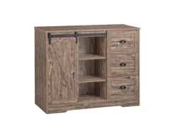 SoBuy Kücheninsel Freistehend Küchenschrank Sideboard Vintagebraun KNL08-N