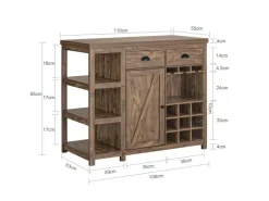 SoBuy Kücheninsel Freistehend Küchenschrank Sideboard Buffet Vintage SVW20-N