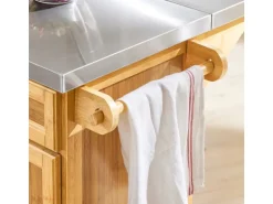 SoBuy Kücheninsel Küchenwagen Küchenschrank Servierwagen Bambus 115cm FKW69-N