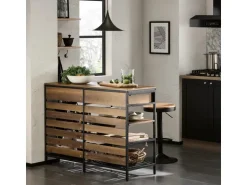 SoBuy Kücheninsel Sideboard mit Schublade Kommode Küchenschrank Vintage FSB85-PF