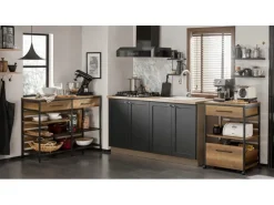 SoBuy Kücheninsel Sideboard mit Schublade Kommode Küchenschrank Vintage FSB85-PF