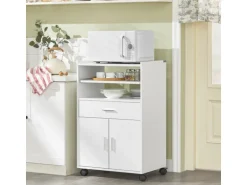 SoBuy Küchenschrank Küchenwagen Mikrowellenschrank Servierwagen FSB09-W