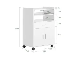 SoBuy Küchenschrank Küchenwagen Mikrowellenschrank Servierwagen FSB09-W