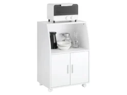 SoBuy Küchenschrank Mikrowellenschrank mit 2 Ablagen und 2 Türen FRG241-W