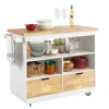 SoBuy Küchenwagen Kücheninsel Rollwagen Sideboard Servierwagen FKW107-WN