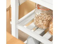 SoBuy Küchenwagen mit 2 Schubladen Rollwagen Konsolentisch Weiß FKW68-WN