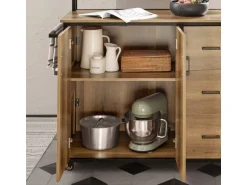 SoBuy Küchenwagen mit Arbeitsplatte Kücheninsel Rollwagen KNL02-PF