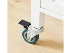 SoBuy Küchenwagen mit Arbeitsplatte Küchenschrank Küchentrolley Weiß FKW103-WN