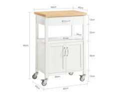 SoBuy Küchenwagen Servierwagen Küchenschrank Getränkewagen fürs Büro FKW22-WN