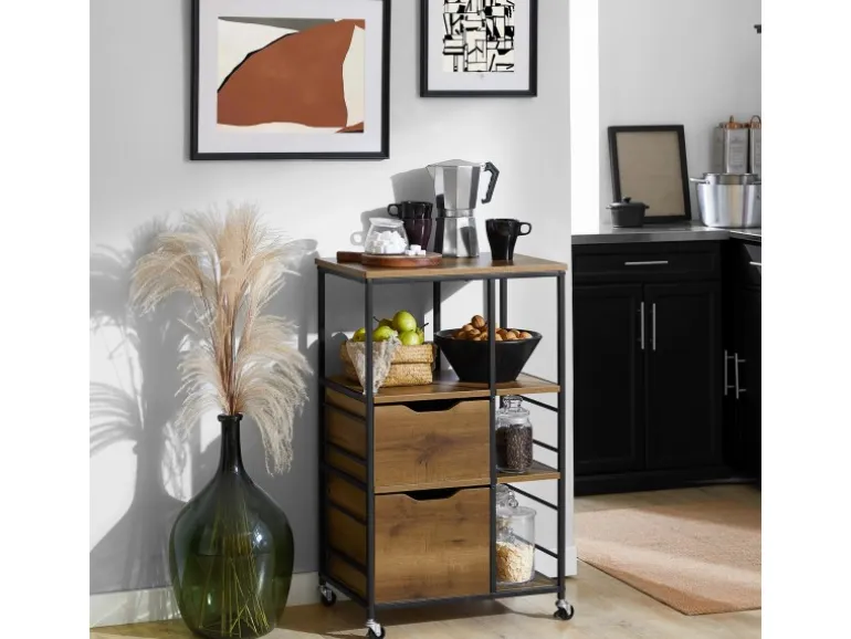 SoBuy Küchenwagen Servierwagen Rollwagen Barwagen Küchenregal FKW111-PF