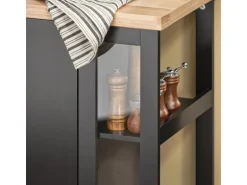 SoBuy Küchenwagen Servierwagen mit 3 Ablagefächern Küchenregal 60x90x40cm Schwarz FKW75-SCH