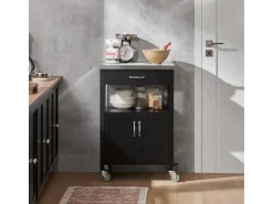 SoBuy Küchenwagen Servierwagen Küchenschrank Getränkewagen fürs Büro FKW22-SCH