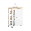 SoBuy Küchenwagen Servierwagen mit 3 Ablagefächern Küchenregal 60x90x40cm Weiß FKW75-WN