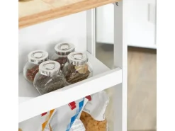 SoBuy Küchenwagen Servierwagen mit 3 Ablagefächern Küchenregal 60x90x40cm Weiß FKW75-WN