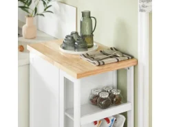 SoBuy Küchenwagen Servierwagen mit 3 Ablagefächern Küchenregal 60x90x40cm Weiß FKW75-WN