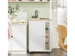 SoBuy Küchenwagen Servierwagen mit 3 Ablagefächern Küchenregal 60x90x40cm Weiß FKW75-WN