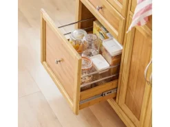 SoBuy Küchenwagen Servierwagen Kücheninsel Küchenschrank aus Bambus FKW70-N