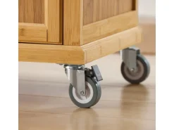 SoBuy Küchenwagen Servierwagen Kücheninsel Küchenschrank aus Bambus FKW70-N