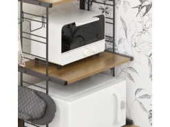 SoBuy Mikrowellenhalter Küchenregal mit 2 Ablagen und 2 Flaschenhalter KCR08-PF