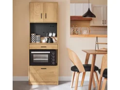 SoBuy Mikrowellenschrank mit Pegboard Hochschrank Sideboard 60x170x40cm FSB98-N