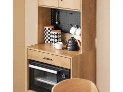 SoBuy Mikrowellenschrank mit Pegboard Hochschrank Sideboard 60x170x40cm FSB98-N