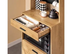 SoBuy Mikrowellenschrank mit Pegboard Hochschrank Sideboard 60x170x40cm FSB98-N