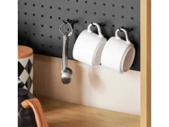 SoBuy Mikrowellenschrank mit Pegboard Hochschrank Sideboard 60x170x40cm FSB98-N