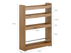 SoBuy Nischenregal Küchenregal mit Rollen Rollwagen Vintage NSR01-PF