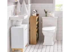 SoBuy Nischenregal Küchenregal mit Rollen Rollwagen Vintage NSR01-PF