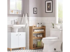 SoBuy Nischenregal Küchenregal mit Rollen Rollwagen Vintage NSR01-PF