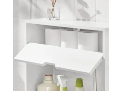 SoBuy Nischenregal mit 1 offener Ablage und 1 Klappe Kommode MDF Weiß BZR48-W