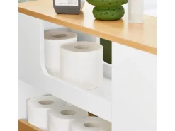 SoBuy Nischenregal mit Rollen Nischenwagen mit 3 Schubladen Weißnatur BZR190-WN