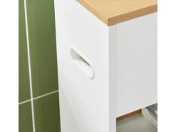 SoBuy Nischenregal mit Rollen Nischenwagen mit 3 Schubladen Weißnatur BZR190-WN