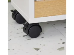 SoBuy Nischenregal mit Rollen Nischenwagen mit 3 Schubladen Weißnatur BZR190-WN