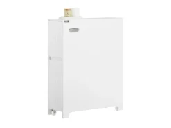 SoBuy Nischenregal mit Rollen Küchenregal Nischenwagen Rollwagen Weiß BZR111-W