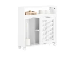 SoBuy Nischenregal Nischenschrank mit Rollen Küchenregal Rollwagen 20cm BZR119-W