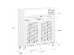 SoBuy Nischenregal Nischenschrank mit Rollen Küchenregal Rollwagen 20cm BZR119-W