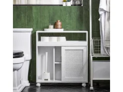 SoBuy Nischenregal Nischenschrank mit Rollen Küchenregal Rollwagen 20cm BZR119-W