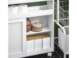 SoBuy Nischenregal Nischenschrank mit Rollen Küchenregal Rollwagen 20cm BZR119-W