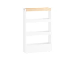 SoBuy Nischenwagen mit 4 Etagen Küchenregal Schmal Weiß 15x80x50cm NSR12-W