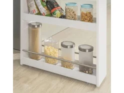 SoBuy Schmaler Rollwagen Servierwagen Nischenregal mit 4 Etagen Weiß 18x82x60cm NSR01-W